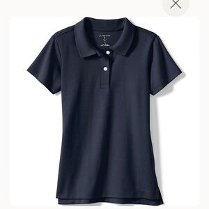 NWT Lands End Uniform Girls Feminine Fit Interlocking Polo Size L